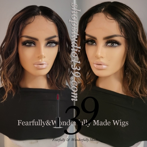 Brown Beach wave HD lace front wig with highlights - Picture 3 of 3